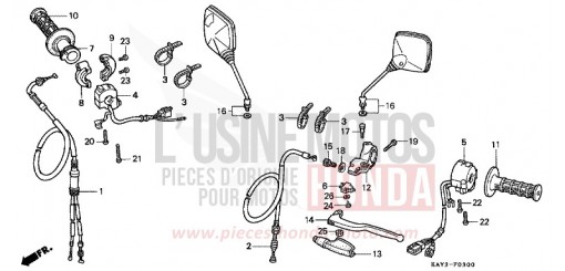 HANDLE LEVER/SWITCH/CABLE NX125K de 1989